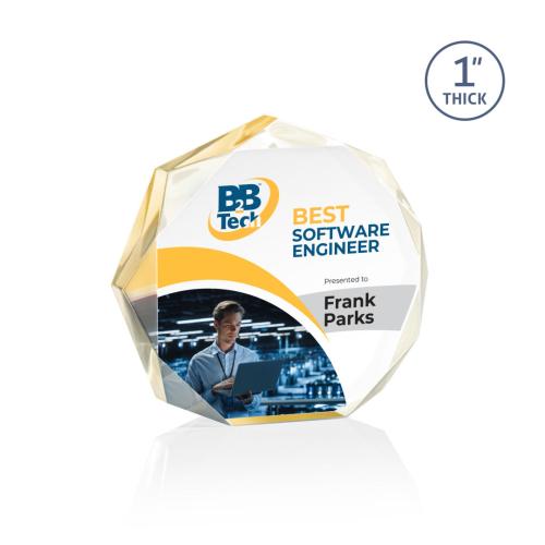 Recognition Awards - Acrylic Awards - Piedmont VividPrint™ Award - Gold