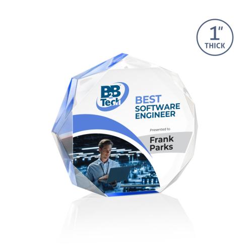 Recognition Awards - Acrylic Awards - Piedmont VividPrint™ Award - Blue