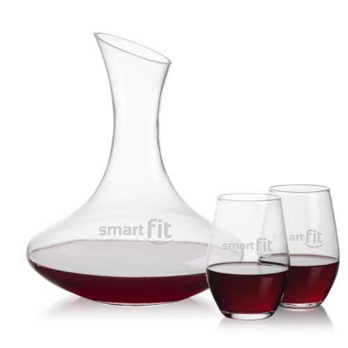Corporate Gifts - Barware - Carafes - Hampton Carafe & Vale Stemless Wine