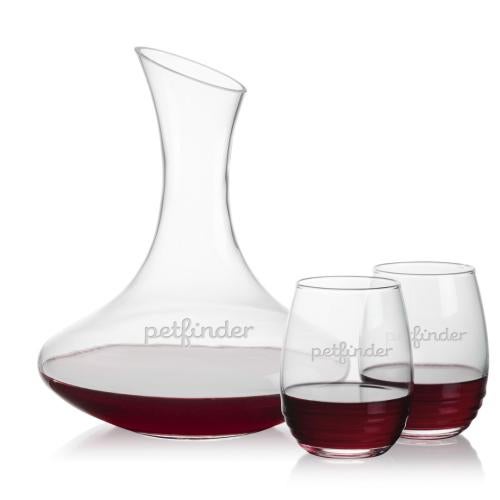 Corporate Gifts - Barware - Carafes - Hampton Carafe & Redmond Stemless Wine