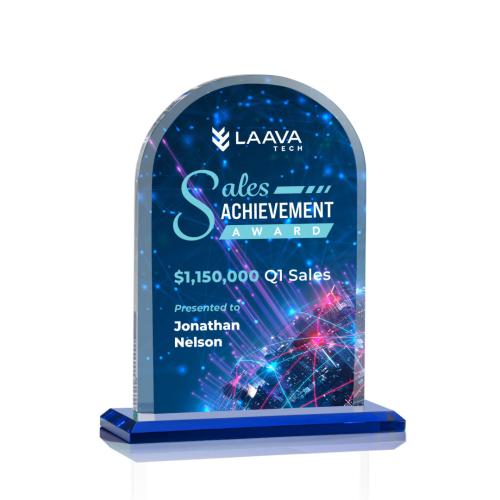 Recognition Awards - Crystal Awards - Bridgeport VividPrint™ Award - Blue