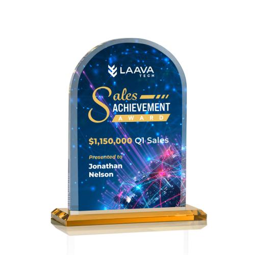 Recognition Awards - Crystal Awards - Bridgeport VividPrint™ Award -  Amber
