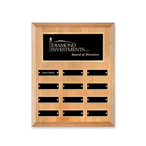 Recognition Awards - Shop by Recipient - Employee of the Month - Erindale (Vert) Perpetual Plaque - Red Alder/Gold