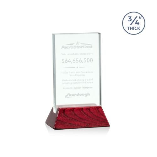 Recognition Awards - Glass Awards - Walkerton Award - Jade/Rosewood (Vert)
