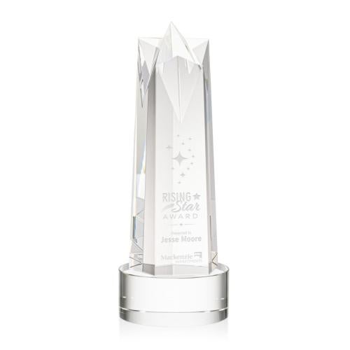 Recognition Awards - Crystal Awards - Ellesmere Star on Marvel Base - Clear