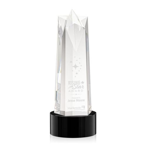 Recognition Awards - Crystal Awards - Ellesmere Star on Marvel Base - Black
