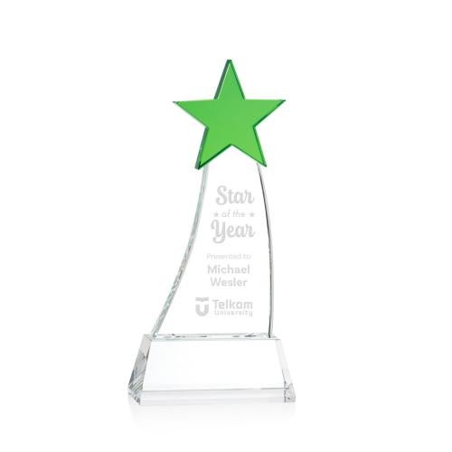 Recognition Awards - Crystal Awards - Manolita Star Award - Green/Clear