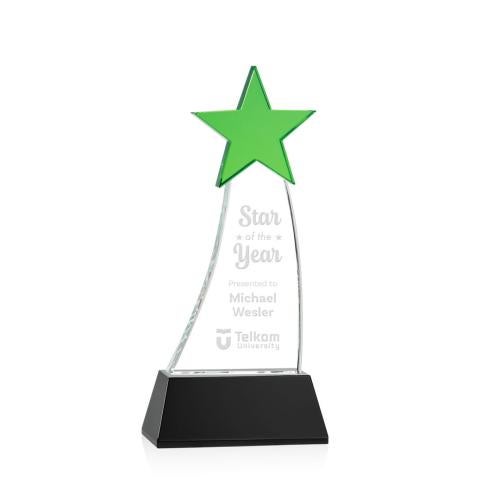 Recognition Awards - Crystal Awards - Manolita Star Award - Green/Black