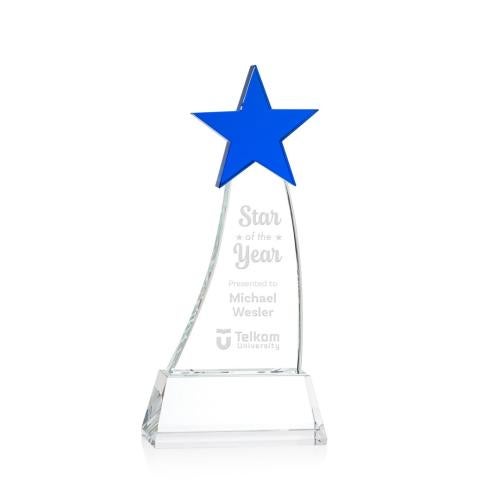 Recognition Awards - Crystal Awards - Manolita Star Award - Blue/Clear