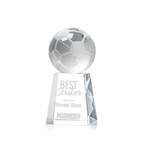 Recognition Awards - Crystal Awards - Soccer Ball Award on Celestina Base