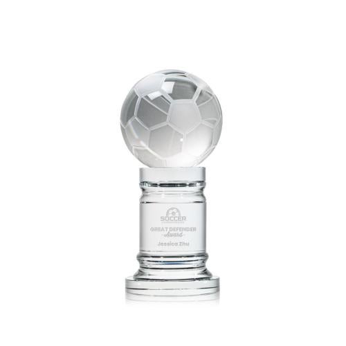 Recognition Awards - Crystal Awards - Soccer Ball Award on Colverstone Base