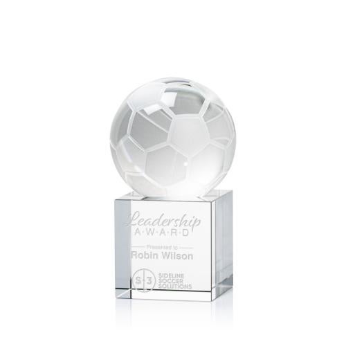 Recognition Awards - Crystal Awards - Soccer Ball Award on Granby Base