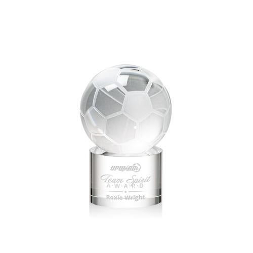 Recognition Awards - Crystal Awards - Soccer Ball Award on Marvel Base