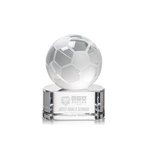 Recognition Awards - Crystal Awards - Soccer Ball Award on Paragon Base