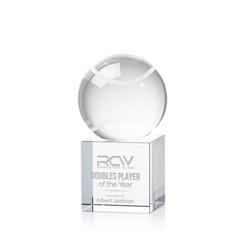 Recognition Awards - Crystal Awards - Tennis Ball Award on Granby Base