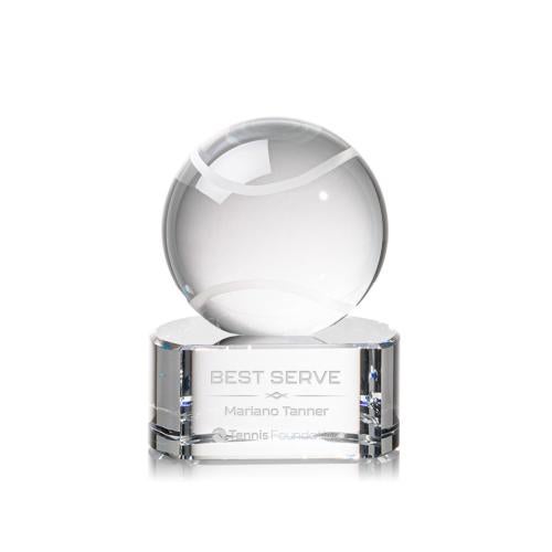 Recognition Awards - Crystal Awards - Tennis Ball Award on Paragon Base