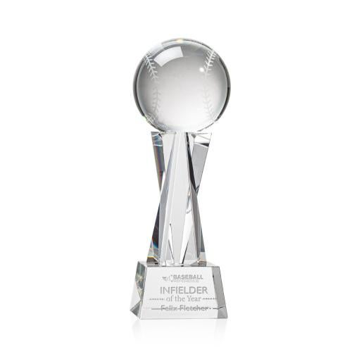 Recognition Awards - Crystal Awards - Baseball Award on Grafton Base - Clear