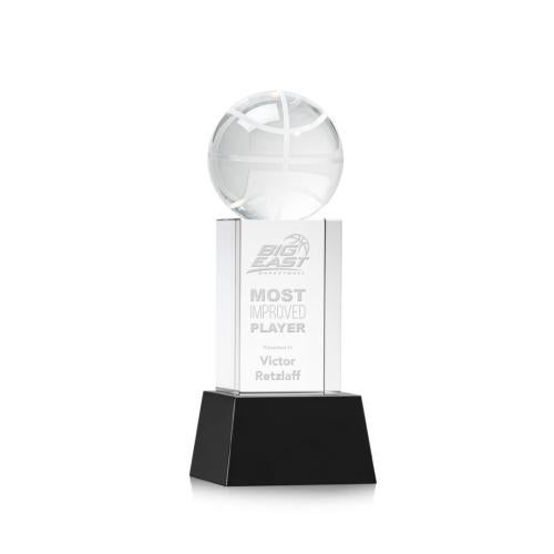 Recognition Awards - Crystal Awards - Basketball Award on Belcroft Base - Black