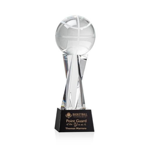 Recognition Awards - Crystal Awards - Basketball Award on Grafton Base - Black