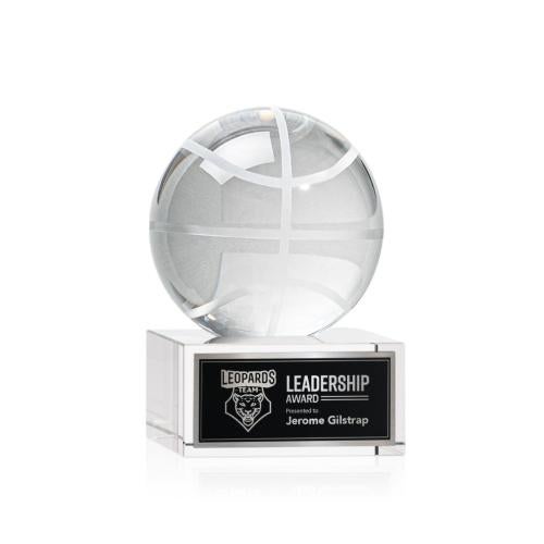 Recognition Awards - Crystal Awards - Basketball Award on Hancock Base