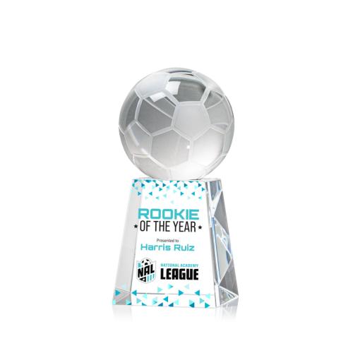 Recognition Awards - Crystal Awards - Soccer Ball VividPrint™ Award on Celestina