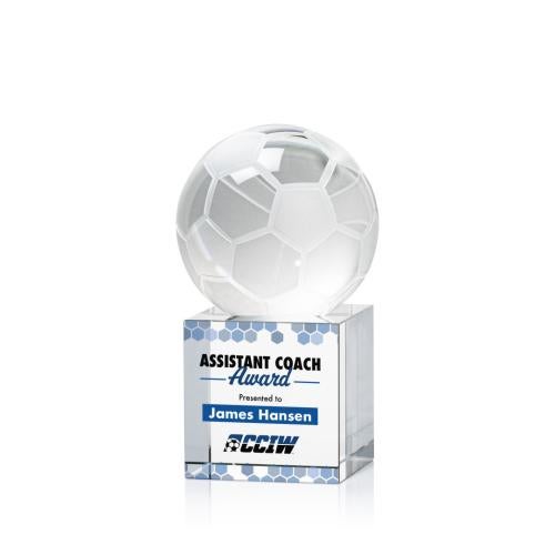 Recognition Awards - Crystal Awards - Soccer Ball VividPrint™ Award on Granby