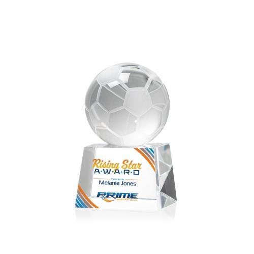 Recognition Awards - Crystal Awards - Soccer Ball VividPrint™ Award on Robson
