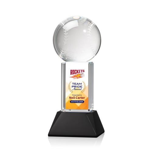 Recognition Awards - Crystal Awards - Baseball VividPrint™ Award on Stowe - Black