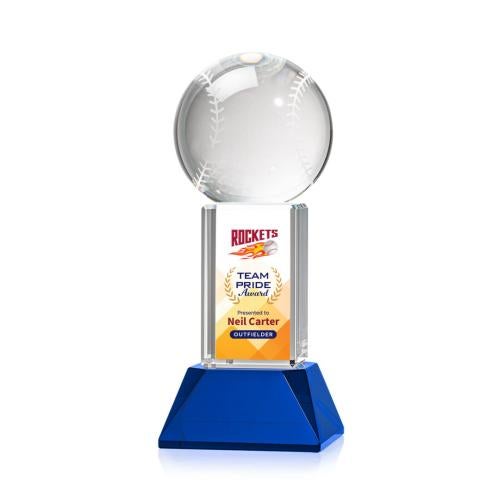 Recognition Awards - Crystal Awards - Baseball VividPrint™ Award on Stowe - Blue