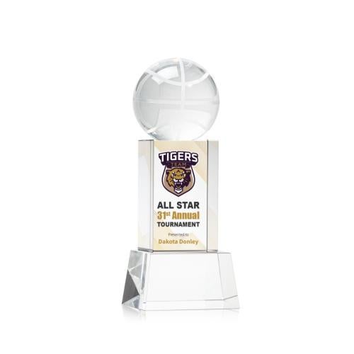 Recognition Awards - Crystal Awards - Basketball VividPrint™ Award on Belcroft - Clear