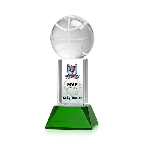 Recognition Awards - Crystal Awards - Basketball VividPrint&trade; Award on Stowe - Green