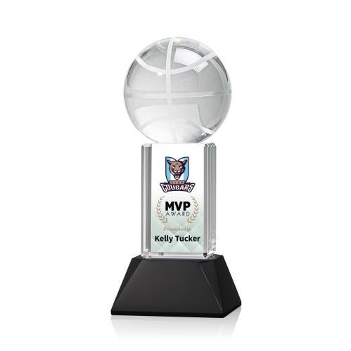 Recognition Awards - Crystal Awards - Basketball VividPrint&trade; Award on Stowe - Black