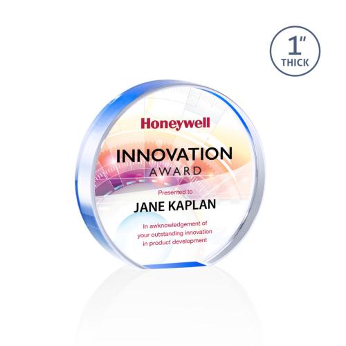 Recognition Awards - Acrylic Awards - Narita Circle VividPrint™ Award - Blue