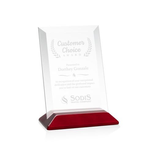 Recognition Awards - Crystal Awards - Embassy Award - Starfire/Rosewood (Vert)