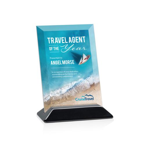 Recognition Awards - Crystal Awards - Embassy VividPrint™ Award - Starfire/Black (Vert)