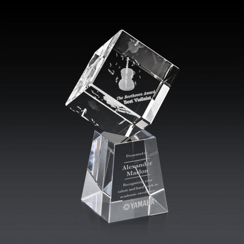 Recognition Awards - Crystal Awards - Burrill 3D Award on Celestina Base