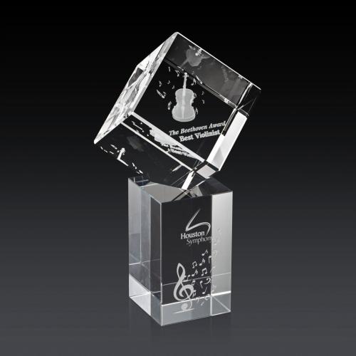 Recognition Awards - Crystal Awards - Burrill 3D Award on Dakota Base