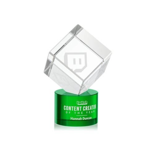 Recognition Awards - Crystal Awards - Burrill Award on Marvel Base - Green