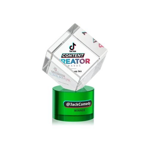 Recognition Awards - Crystal Awards - Burrill VividPrint™ Award on Marvel Base - Green