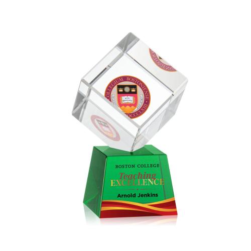 Recognition Awards - Crystal Awards - Burrill VividPrint™ Award on Robson Base - Green