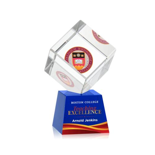 Recognition Awards - Crystal Awards - Burrill VividPrint&trade; Award on Robson Base - Blue