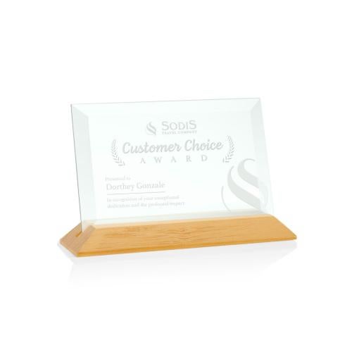 Recognition Awards - Glass Awards - Embassy Award - Jade/Bamboo (Horiz)