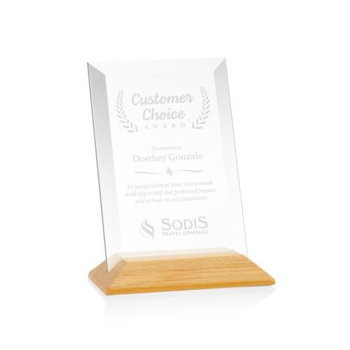 Recognition Awards - Crystal Awards - Embassy Award - Starfire/Bamboo (Vert)