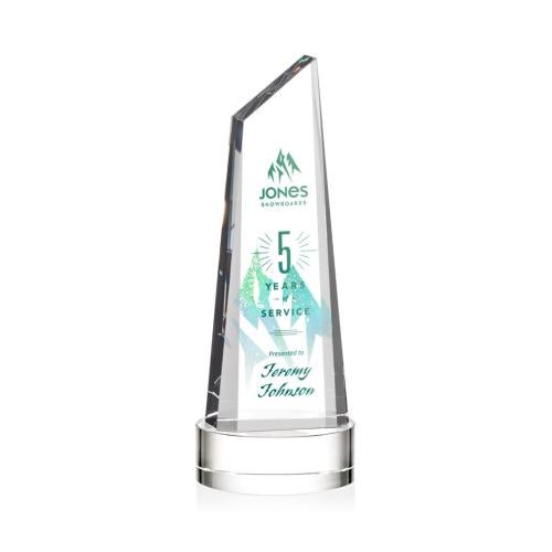 Recognition Awards - Crystal Awards - Akron VividPrint&trade; Award on Base - Clear