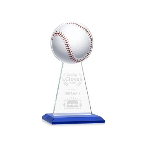 Recognition Awards - Crystal Awards - Edenwood Baseball Award - Blue