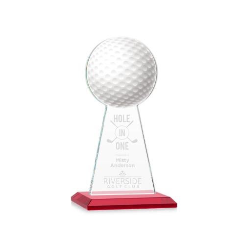 Recognition Awards - Crystal Awards - Edenwood Golf Award - Red