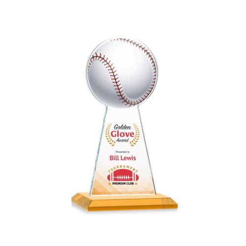 Recognition Awards - Crystal Awards - Edenwood Baseball VividPrint™ Award - Amber