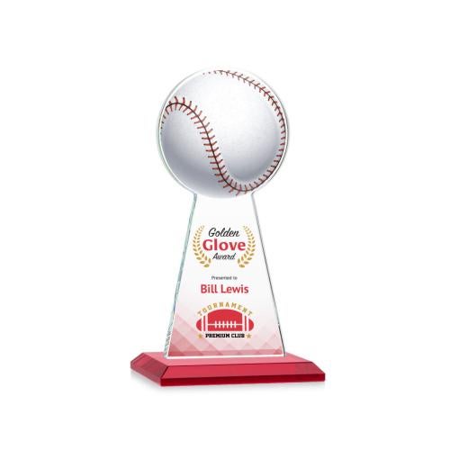 Recognition Awards - Crystal Awards - Edenwood Baseball VividPrint™ Award - Red