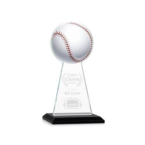 Recognition Awards - Crystal Awards - Edenwood Baseball VividPrint/Etch Award - Black