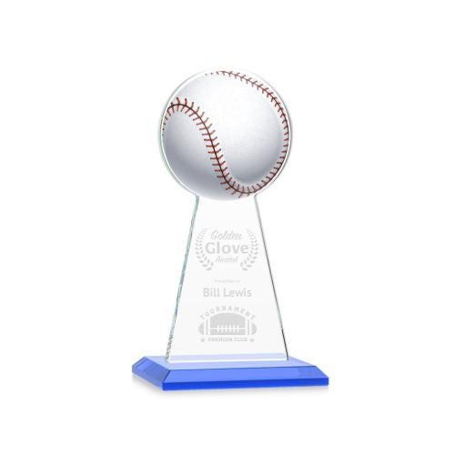 Recognition Awards - Crystal Awards - Edenwood Baseball VividPrint/Etch Award - Sky Blue